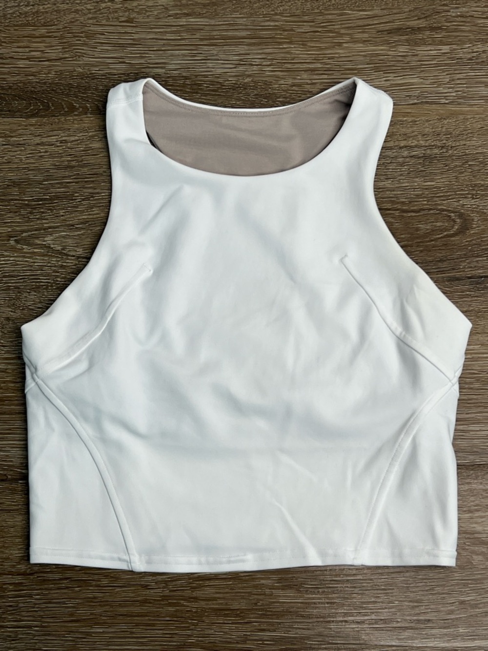 Lululemon White Longline Sports Bra Tank Racerback Built-In Bra Size 6